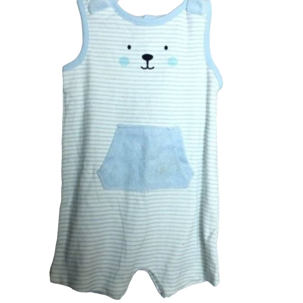 Absorba Baby Boy One -piece Front Pocket and Button Back Cozy Style Sz 18M